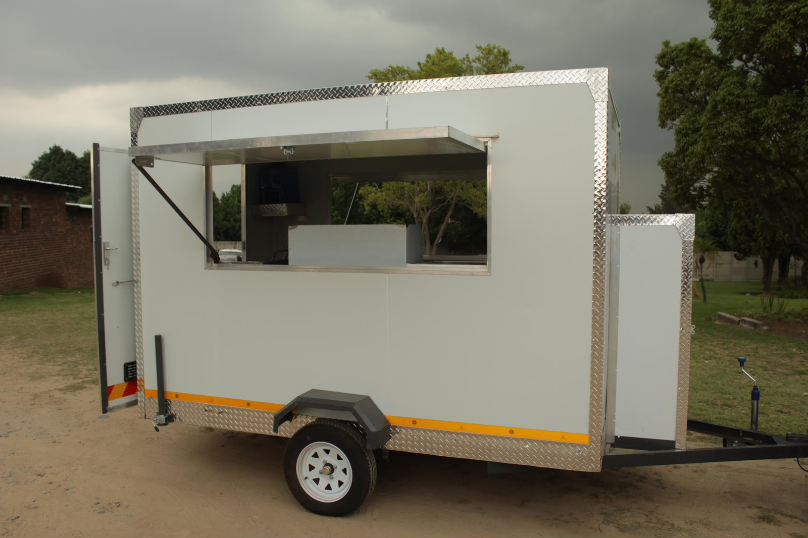 Ndlela Projects Food Trailer — Open serving hatch, rear view