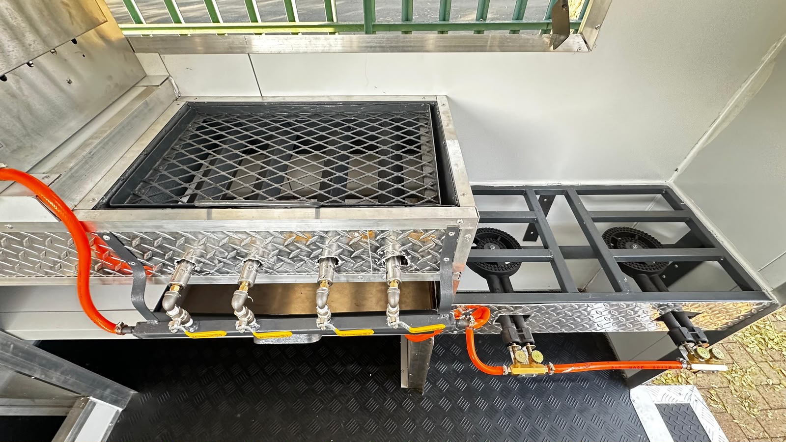 Ndlela Projects Mobile Kitchen — Gas burners and grill plumbing