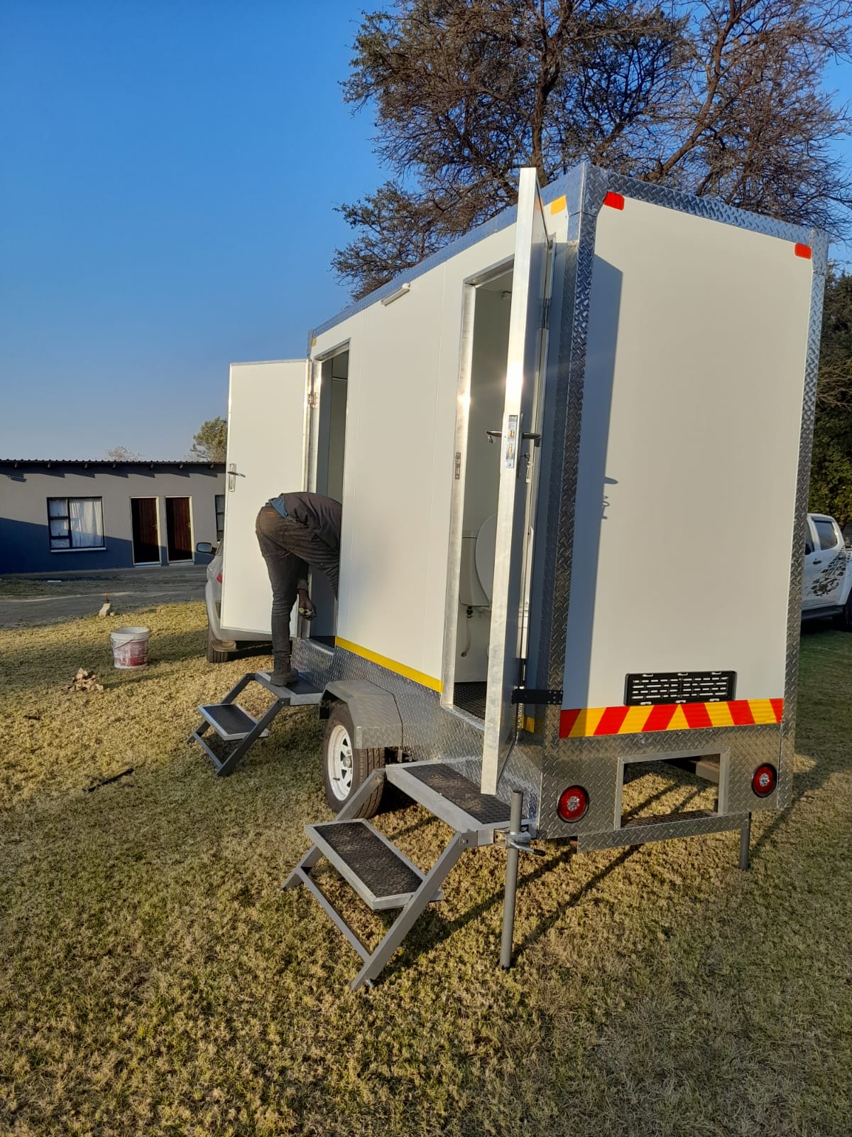 Ndlela Projects Mobile Ablution Unit — Exterior cladding